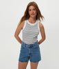 Gina Striped Ribbed Crop Tank