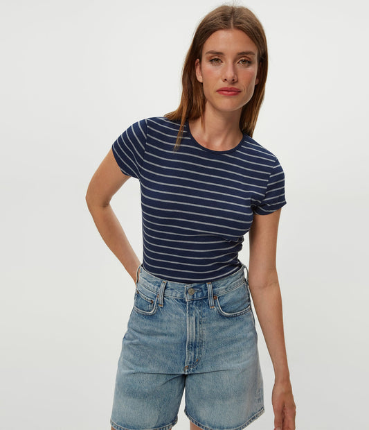 Joy Striped Ribbed Tee