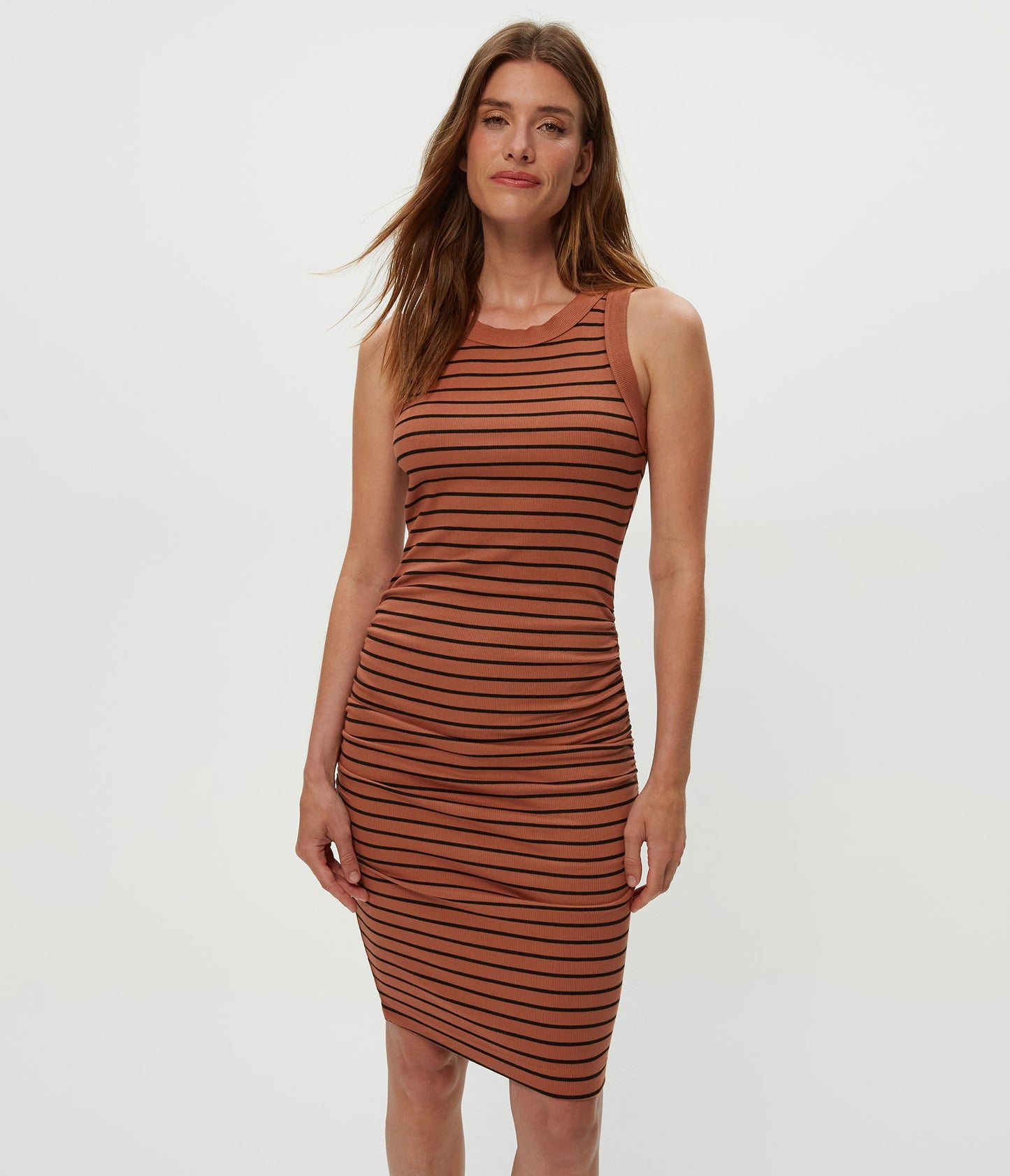 Demi Striped Ribbed Dress