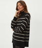 Tegan Striped Cashmere Turtleneck