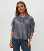 Scarlet Cropped Button Down Shirt