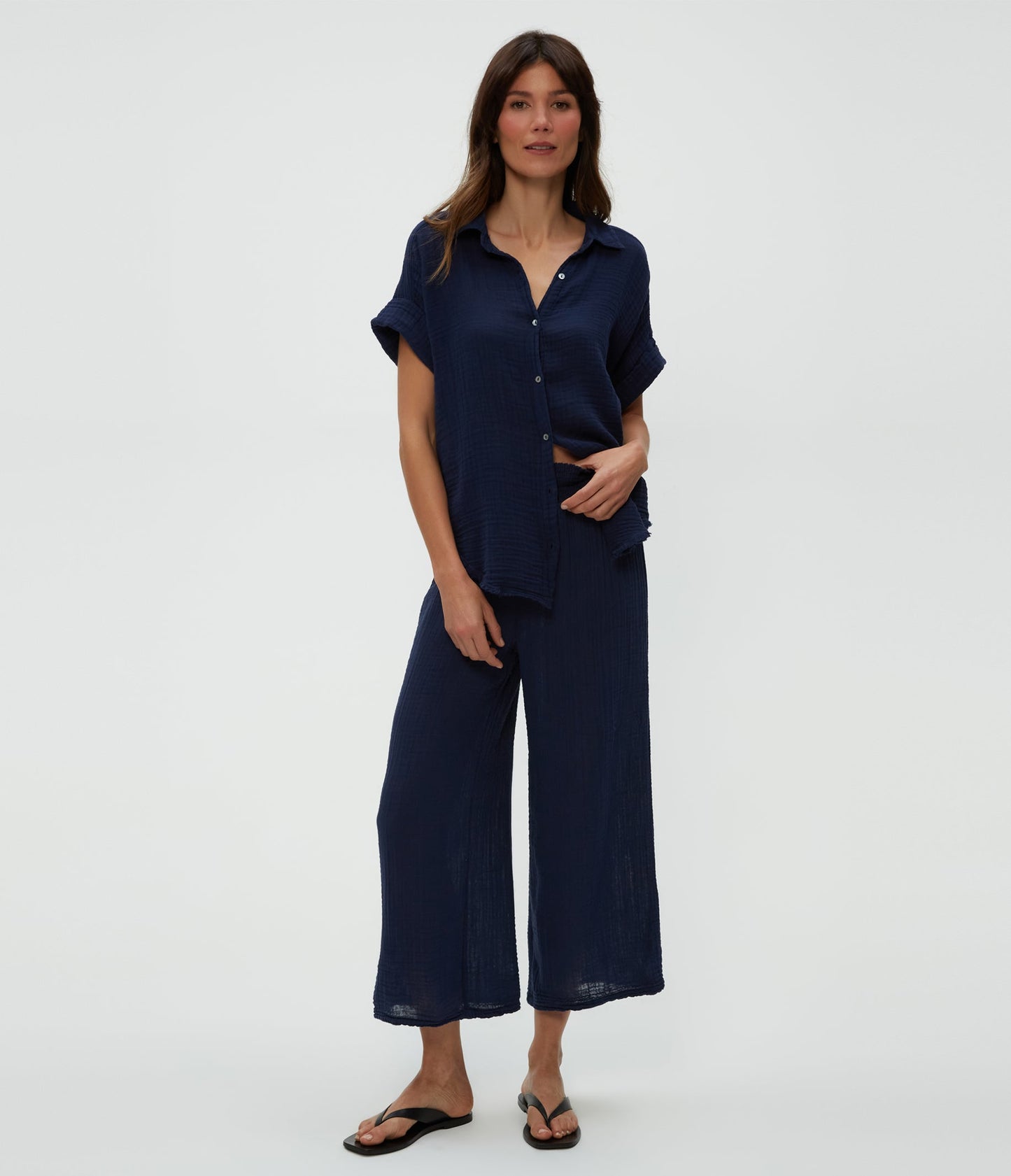 Petite Medina Cropped Gauze Pant