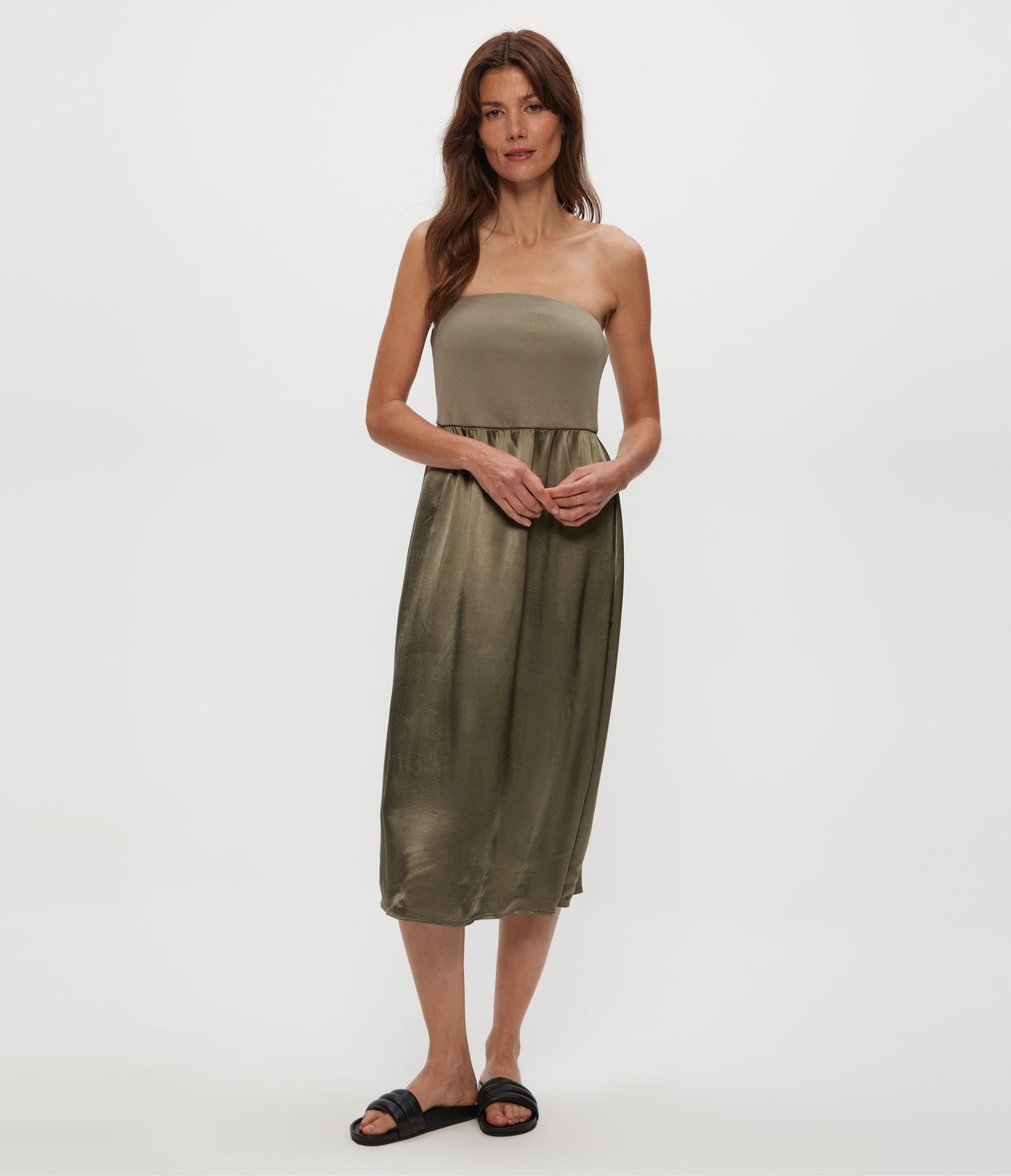 Solange Satin Midi Dress