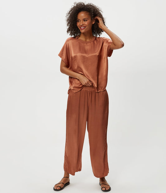 Sacha Satin Cropped Pant