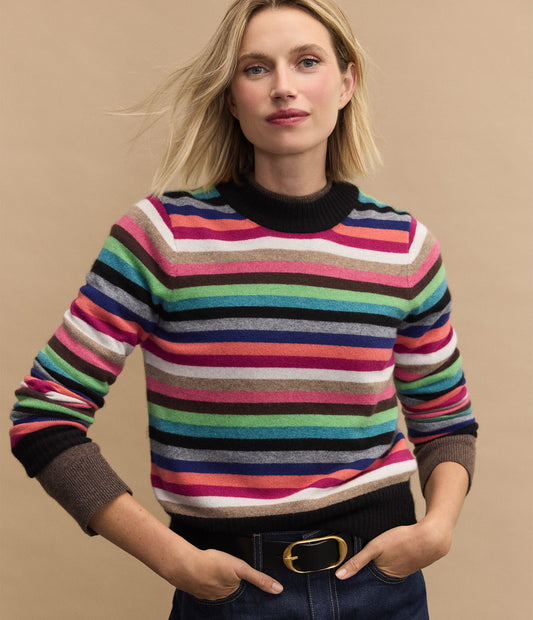 Sophie Striped Crewneck Cashmere Sweater