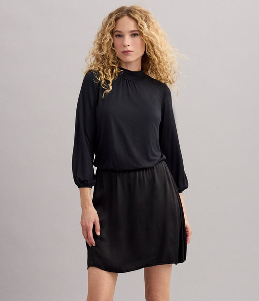 Myla Mixed Fabric Satin Mini Dress