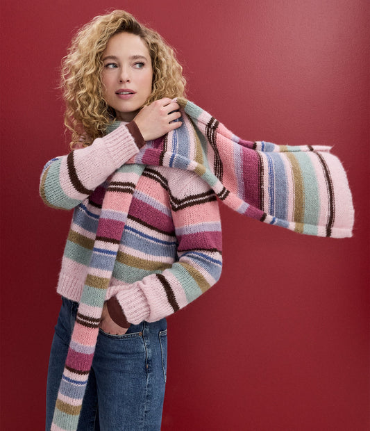 Aura Striped Crew Pullover