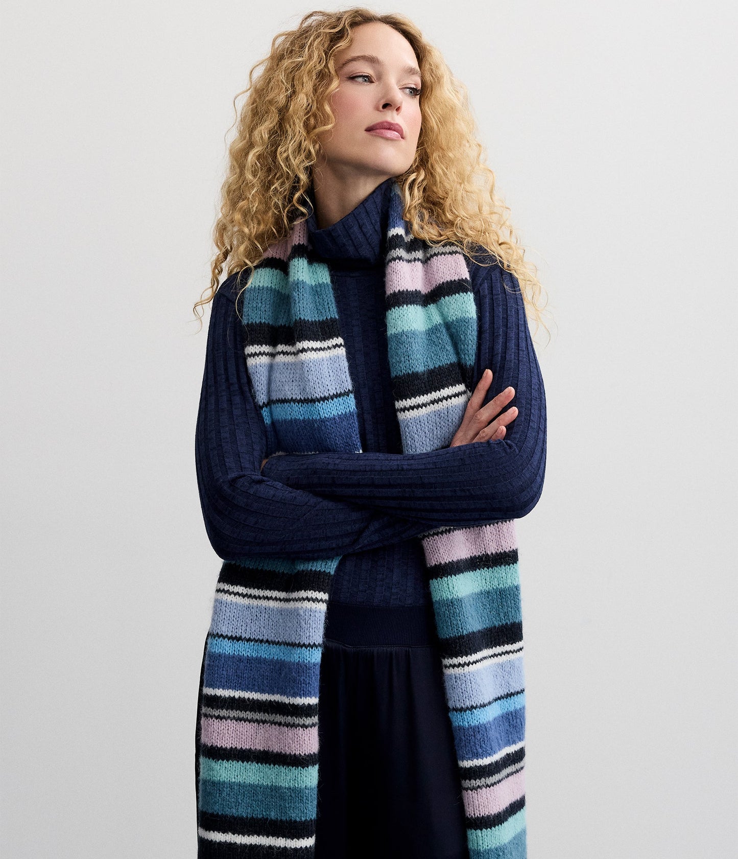Striped Knit Scarf