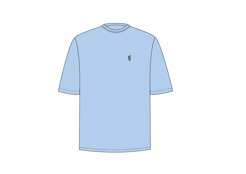 Father Sons Classic Light Blue Oversized Crew T Shirt - FSH872